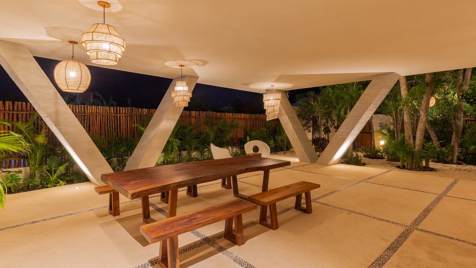Image of a Covered Outdoor Patio, featuring Al Fresco Dining and Modern Architectural Design.