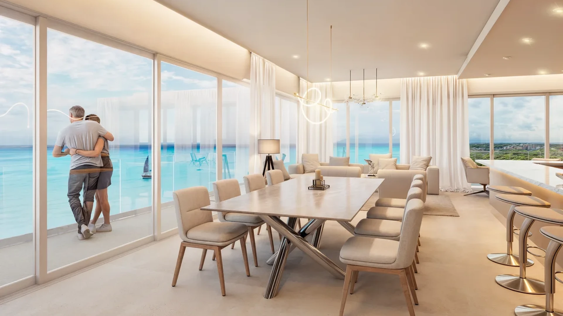 Image of a Ocean View Balcony, featuring Open-Concept Living and Floor-to-Ceiling Windows.