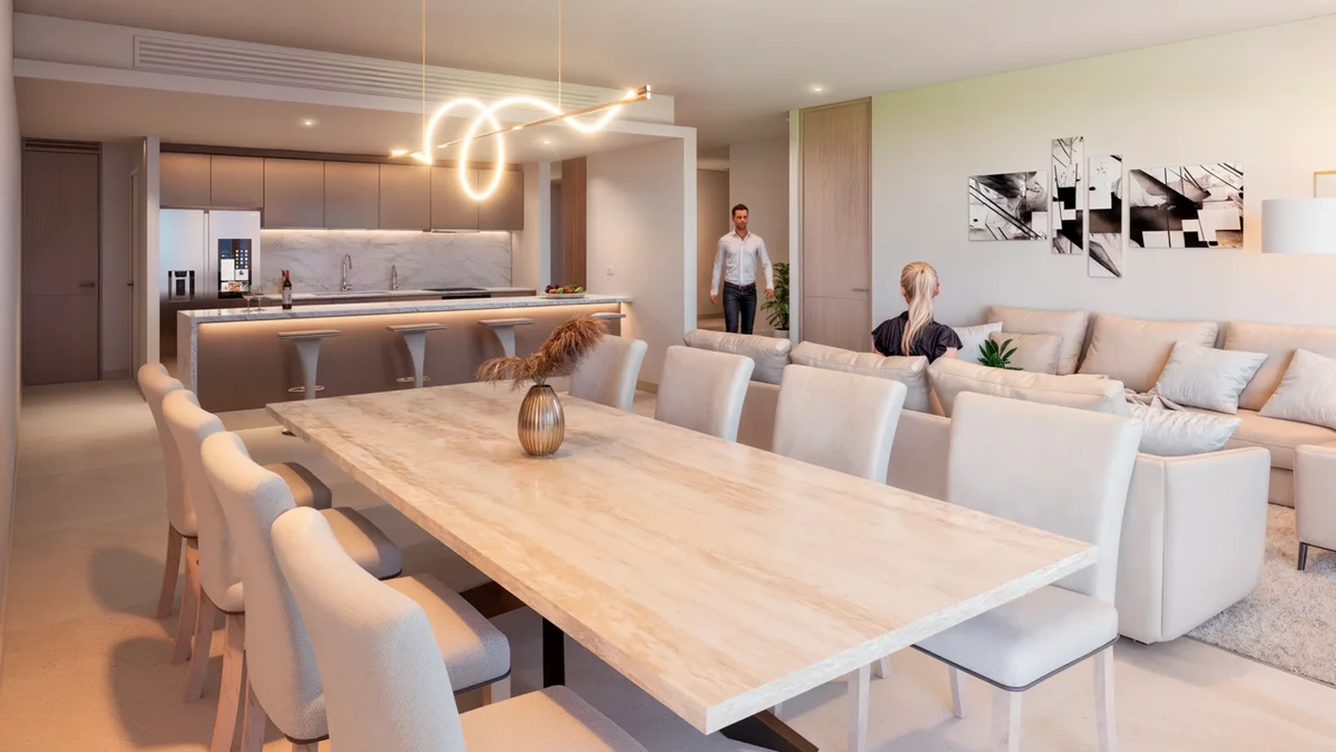 Image of a Open-Concept Layout, featuring Modern Kitchen and Kitchen Island.