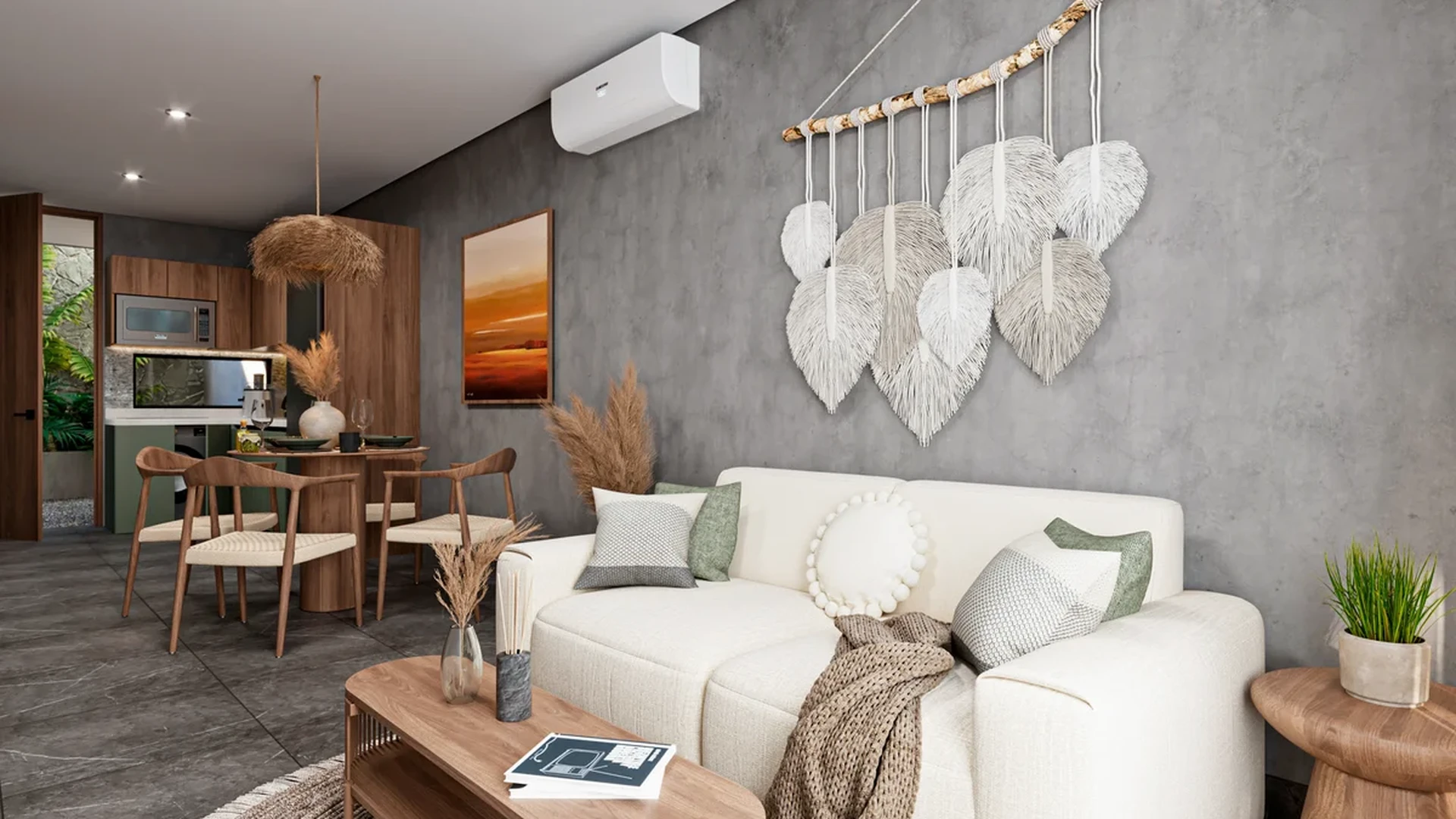 Image of a Open Concept Living, featuring Living Room and Dining Area.