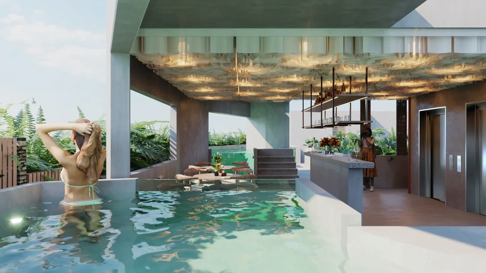 Image of a Rooftop Pool, featuring Rooftop Terrace and Poolside Bar.