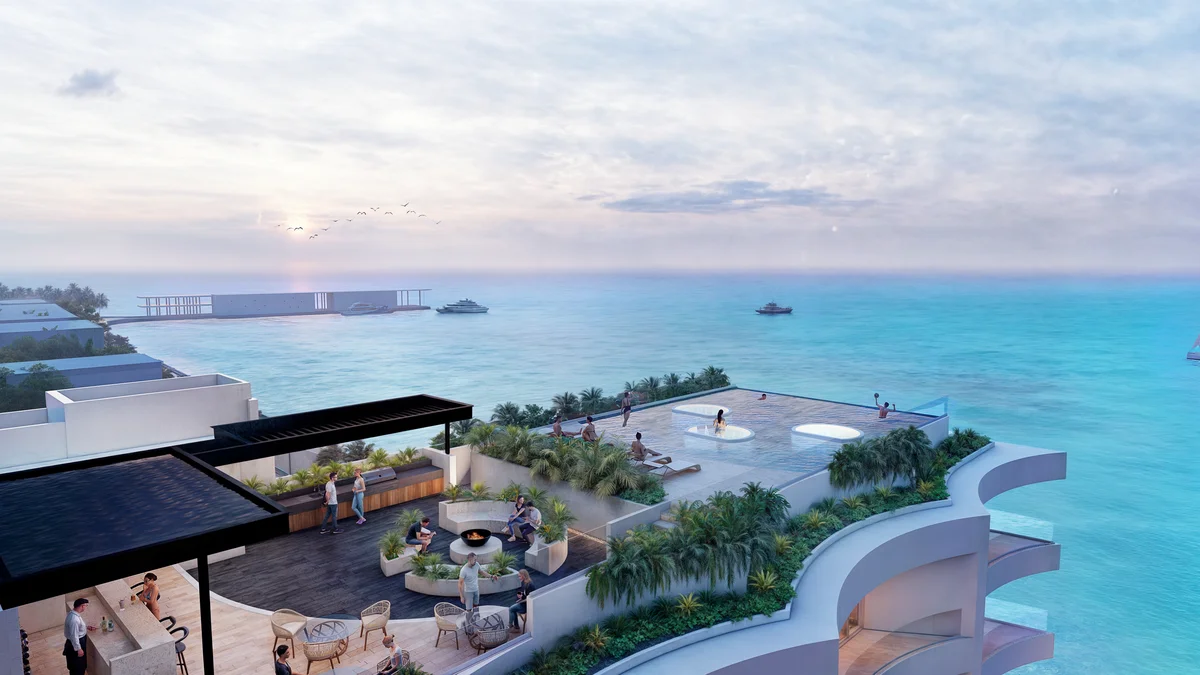 Image of a Rooftop Terrace, featuring Infinity Pool and Panoramic Ocean View.