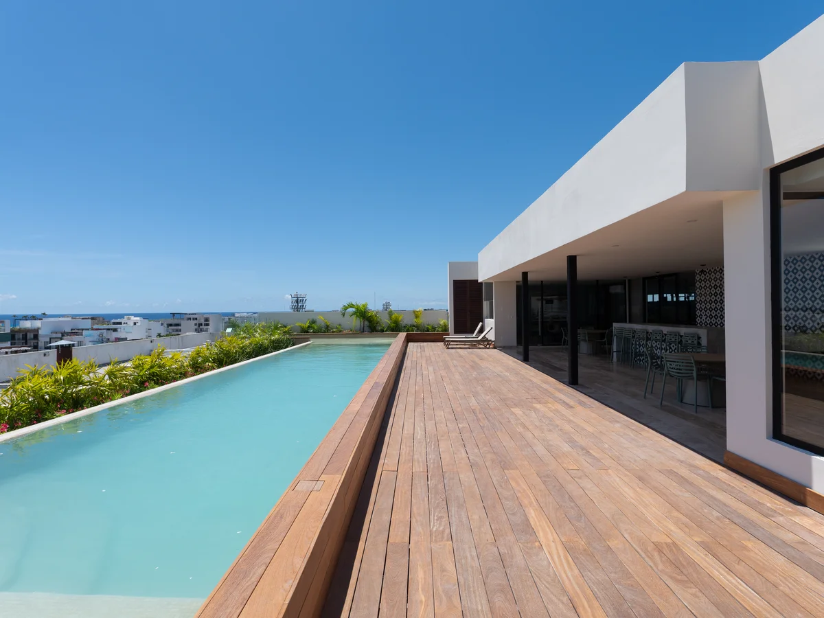 Image of a Rooftop Pool, featuring Ocean View and Wood Sundeck.