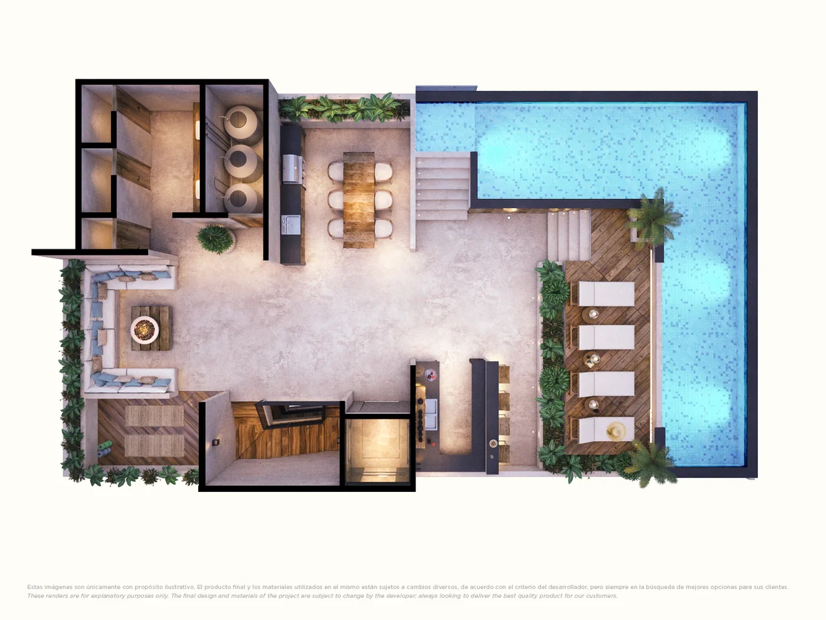 Image of a Rooftop Terrace, featuring Private Pool and Sundeck.