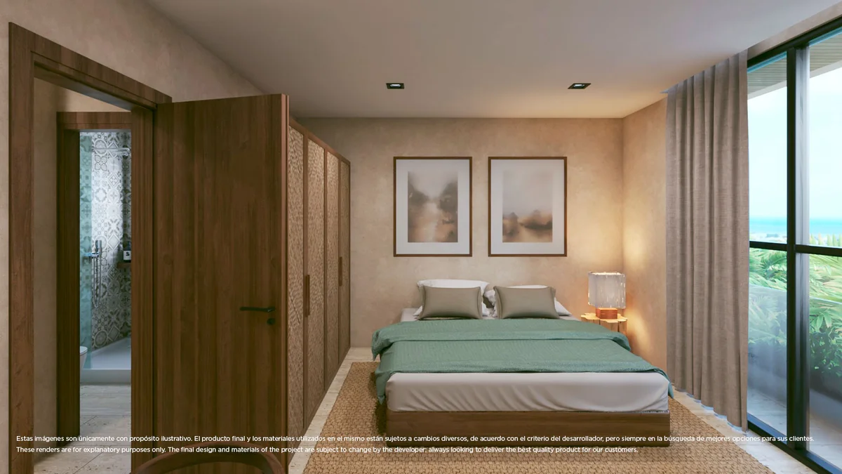 Image of a Master Bedroom, featuring Ocean View and Ensuite Bathroom.