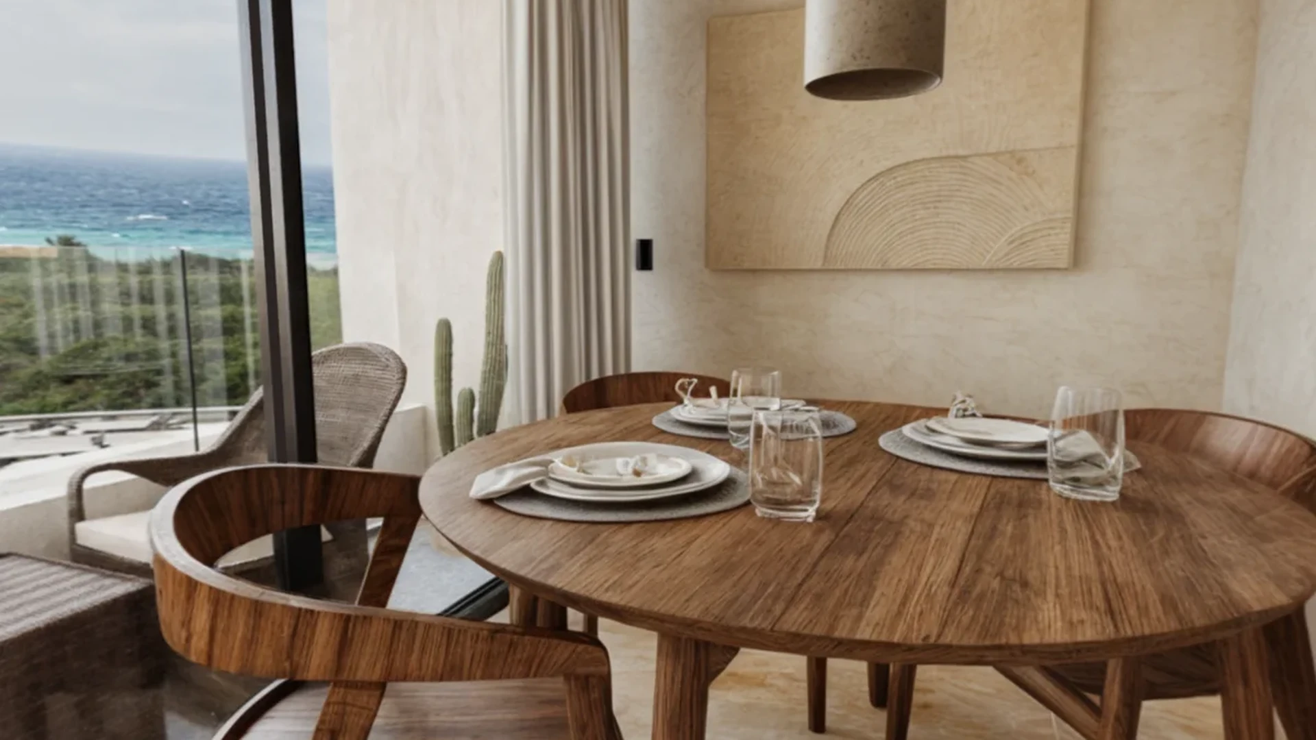 Image of a Dining Room, featuring Ocean View and Private Balcony.