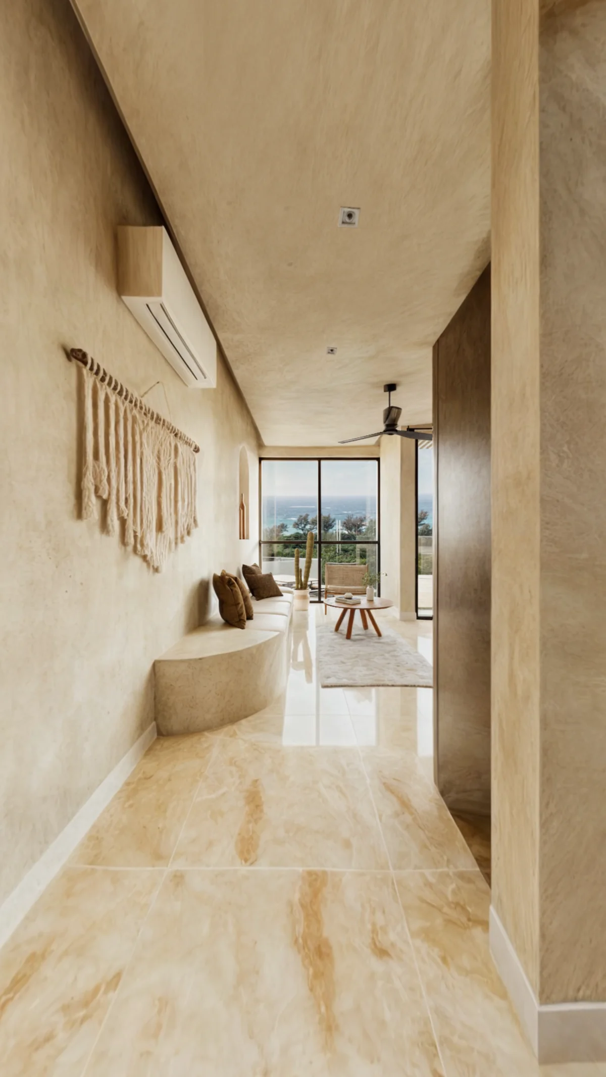 Image of a Ocean View, featuring Marble Flooring and Textured Plaster Walls.