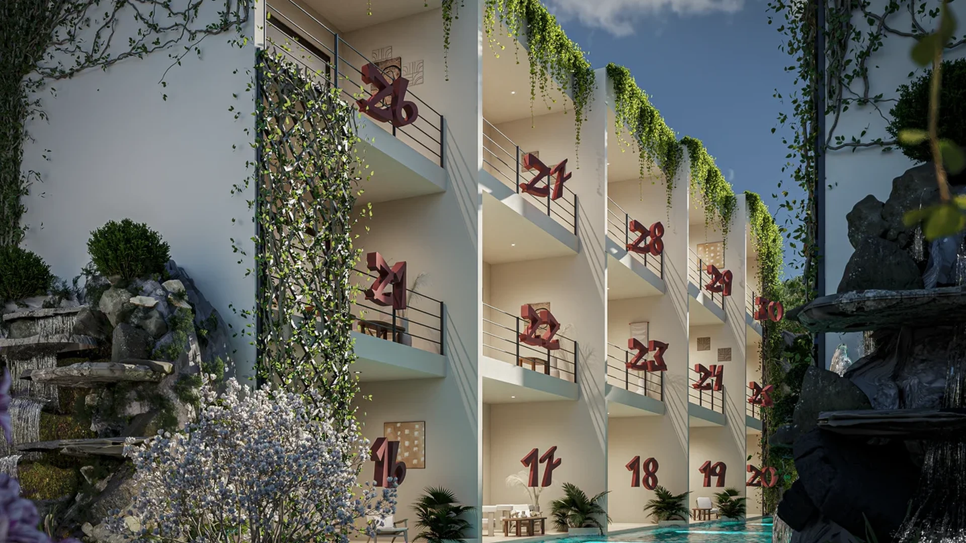 Image of a Resort-style Pool, featuring Swim-up Rooms and Private Balconies.