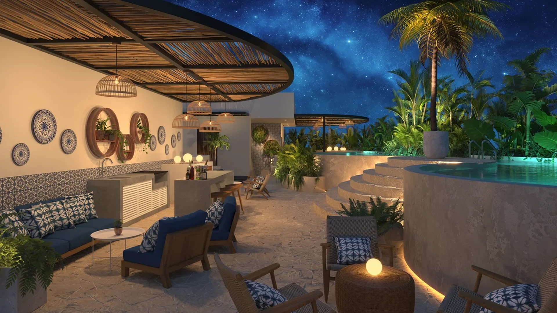 Image of a Rooftop Terrace, featuring Swimming Pool and Outdoor Lounge.