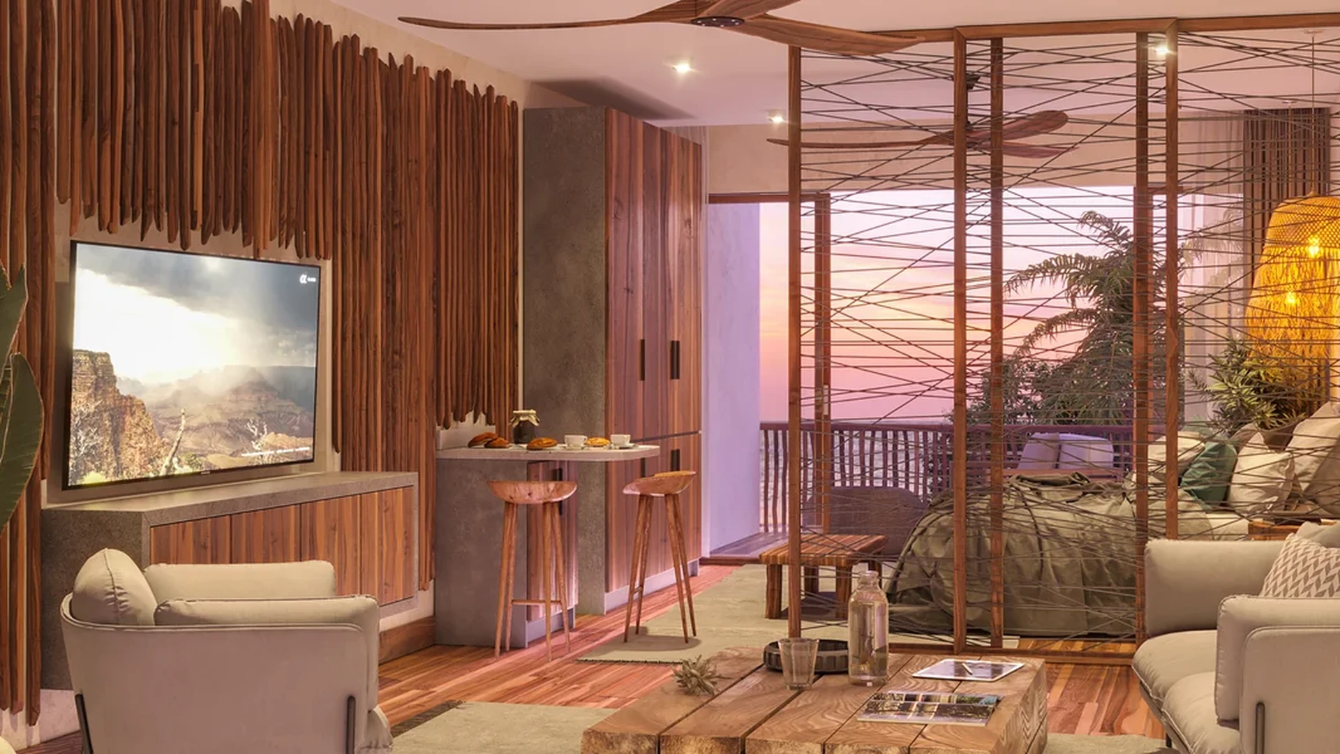 Image of a Studio Suite, featuring Ocean View Balcony and Sunset View.