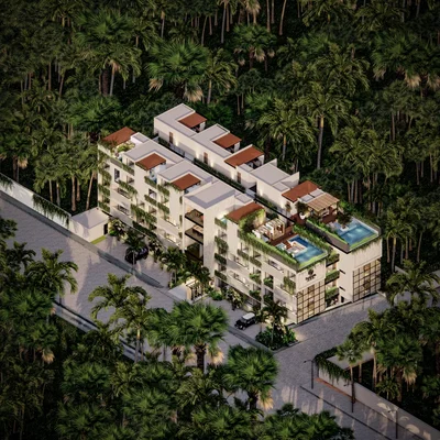 Image of a Rooftop Pools, featuring Jungle Setting and Modern Architecture.