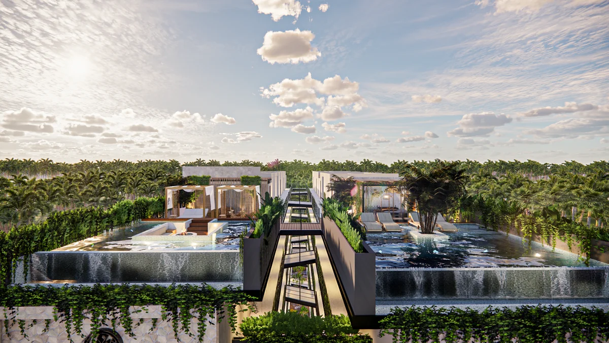 Image of a Rooftop Pools, featuring Infinity Pools and Jungle View.