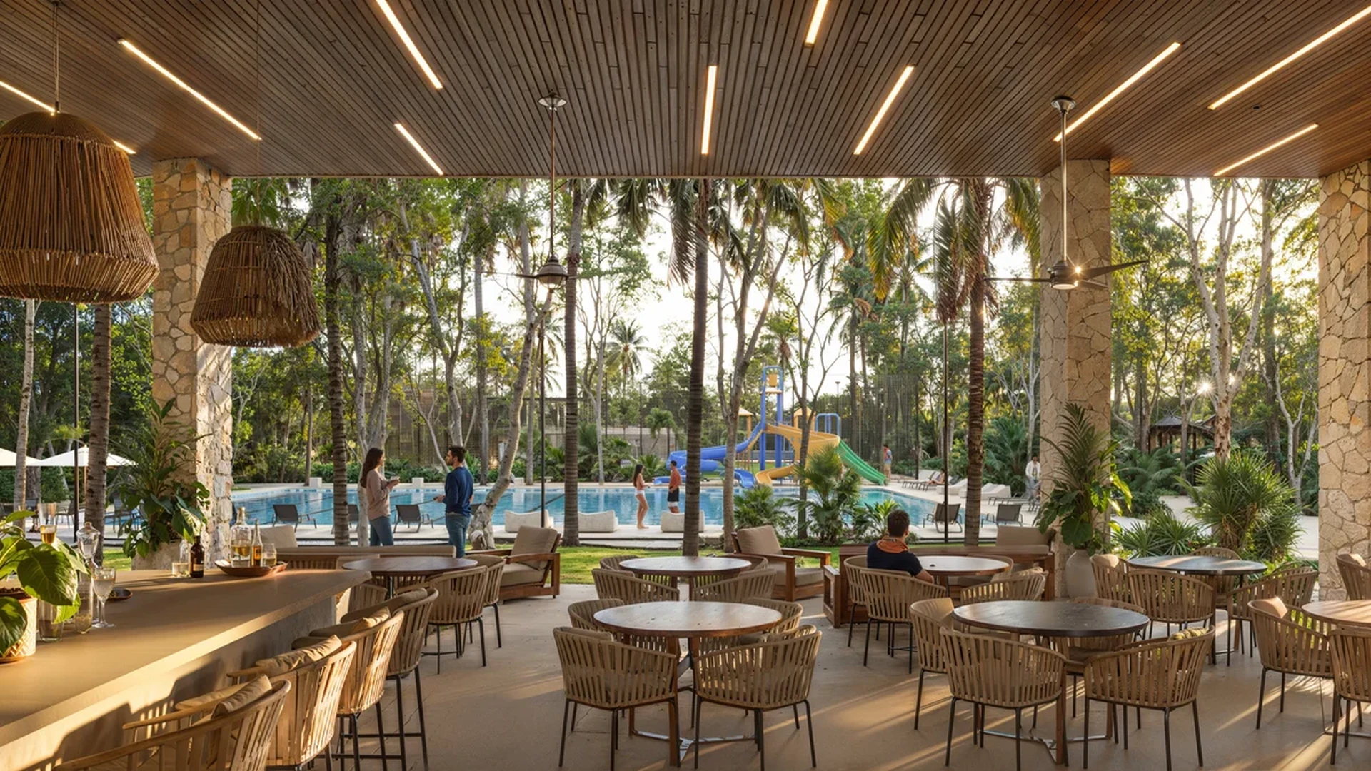 Image of a Outdoor Lounge, featuring Poolside Bar and Covered Terrace.