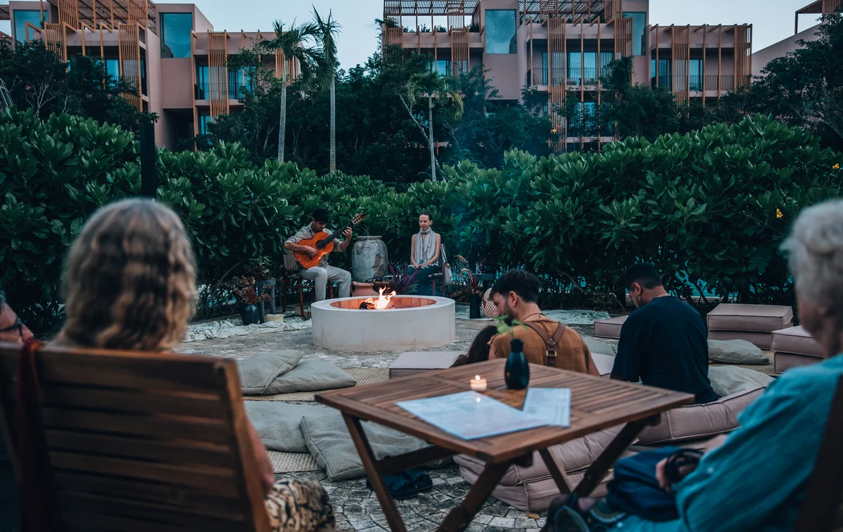 Image of a Outdoor Lounge, featuring Fire Pit Area and Community Courtyard.