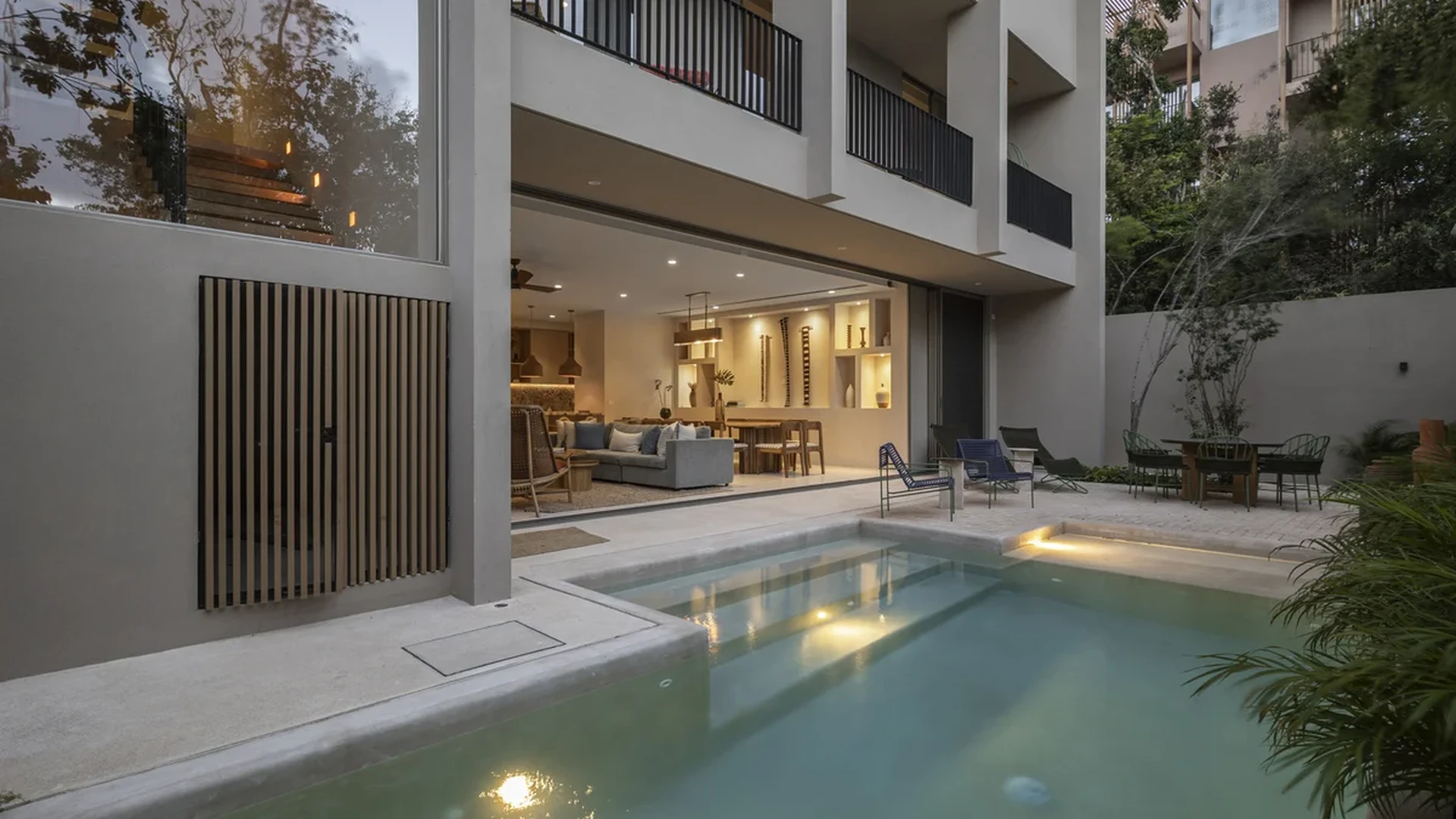 Image of a Private Plunge Pool, featuring Indoor-Outdoor Living and Modern Architecture.