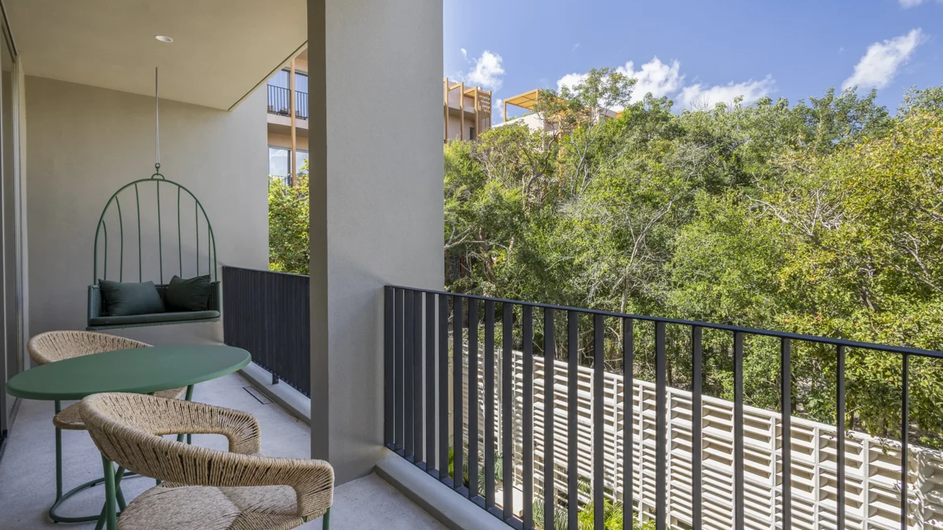 Image of a Private Balcony, featuring Outdoor Living and Lush Greenery View.