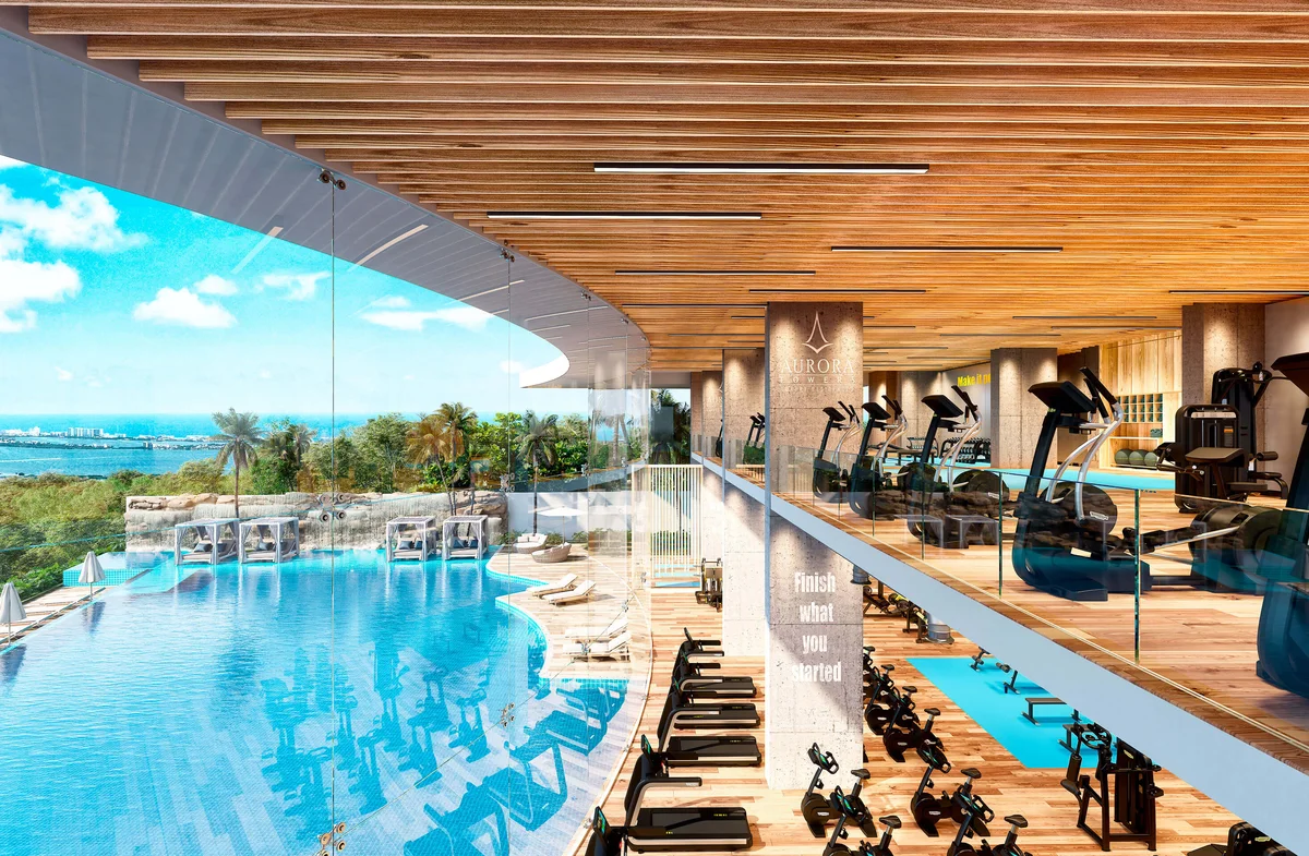 Image of a Fitness Center, featuring Resort-Style Pool and Ocean View.