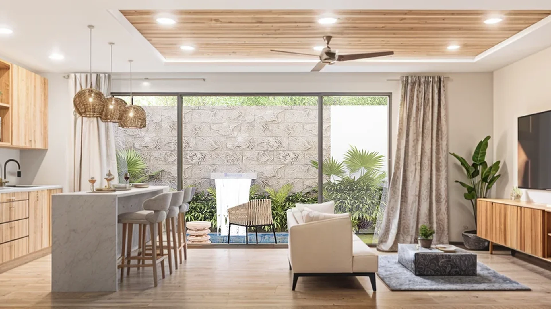 A bottom-left view of a Refrigerator featuring furniture and flooring.