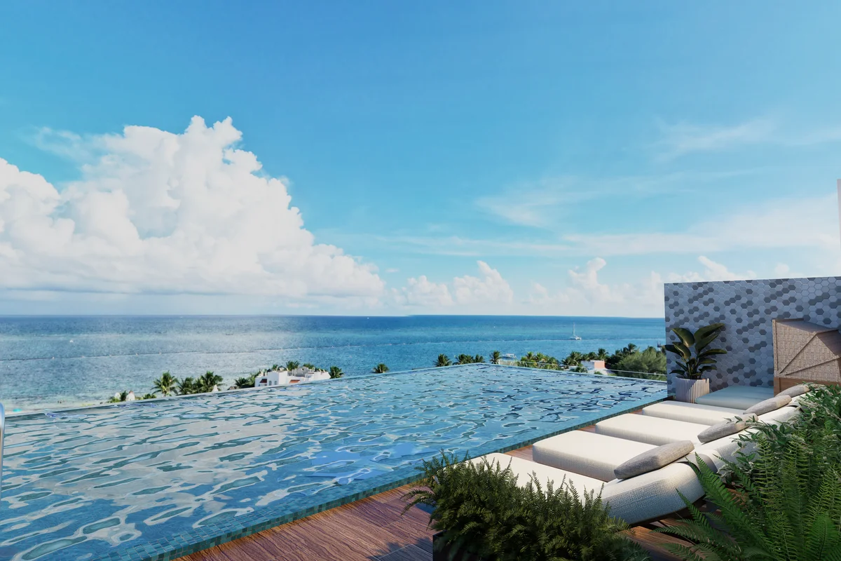 Image of a Infinity Pool, featuring Rooftop Terrace and Ocean View.