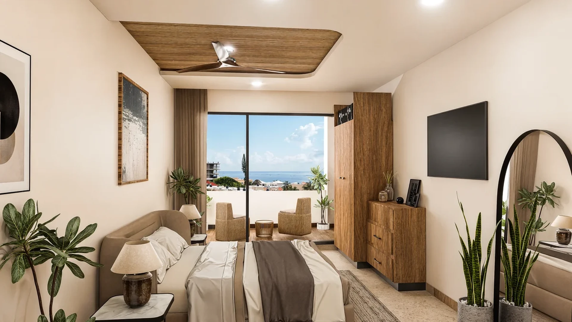 A bottom-left view of a Houseplant featuring furniture and apartment.