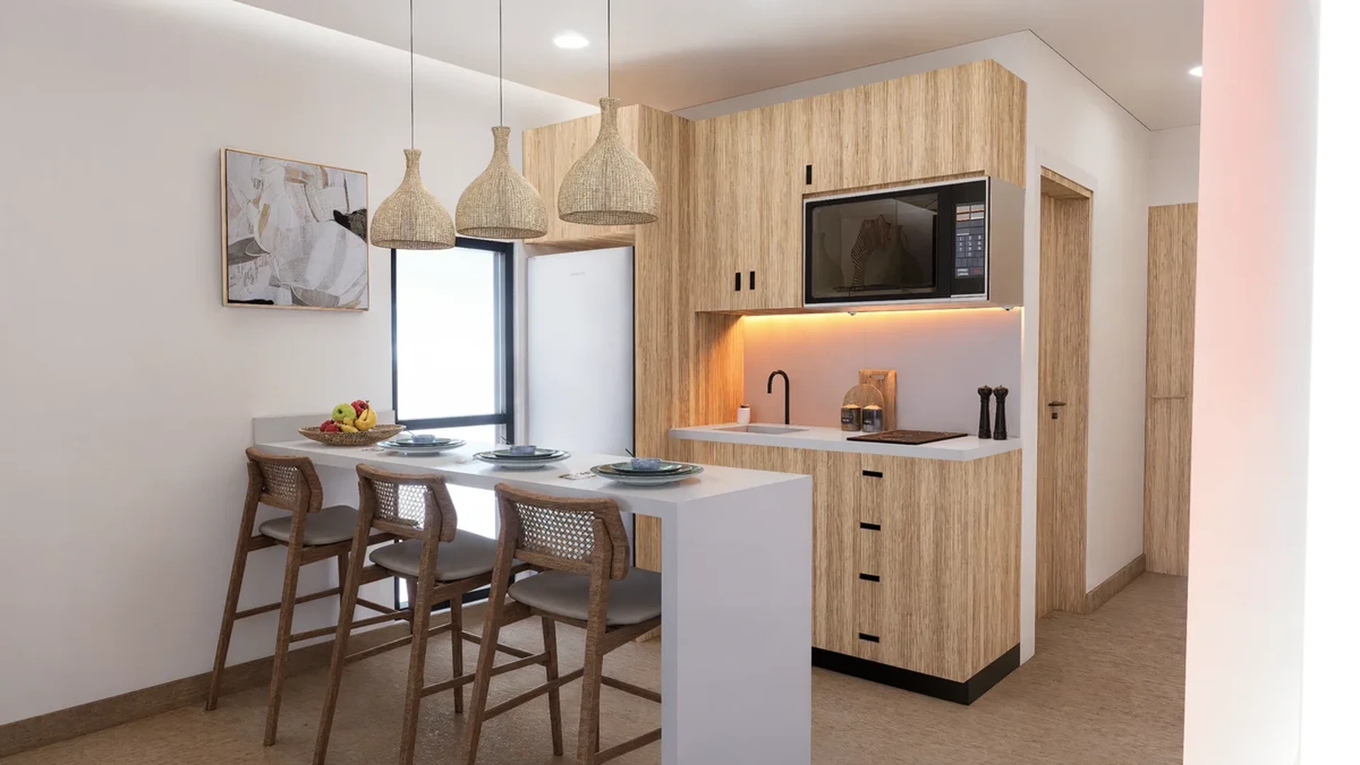 A bottom-left view of a Kitchen & dining room table featuring wood and apartment.