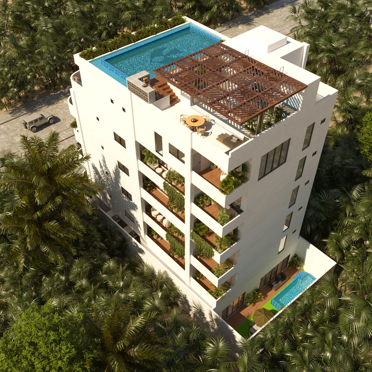 Image of a Rooftop Pool, featuring Rooftop Terrace and Modern Architecture.