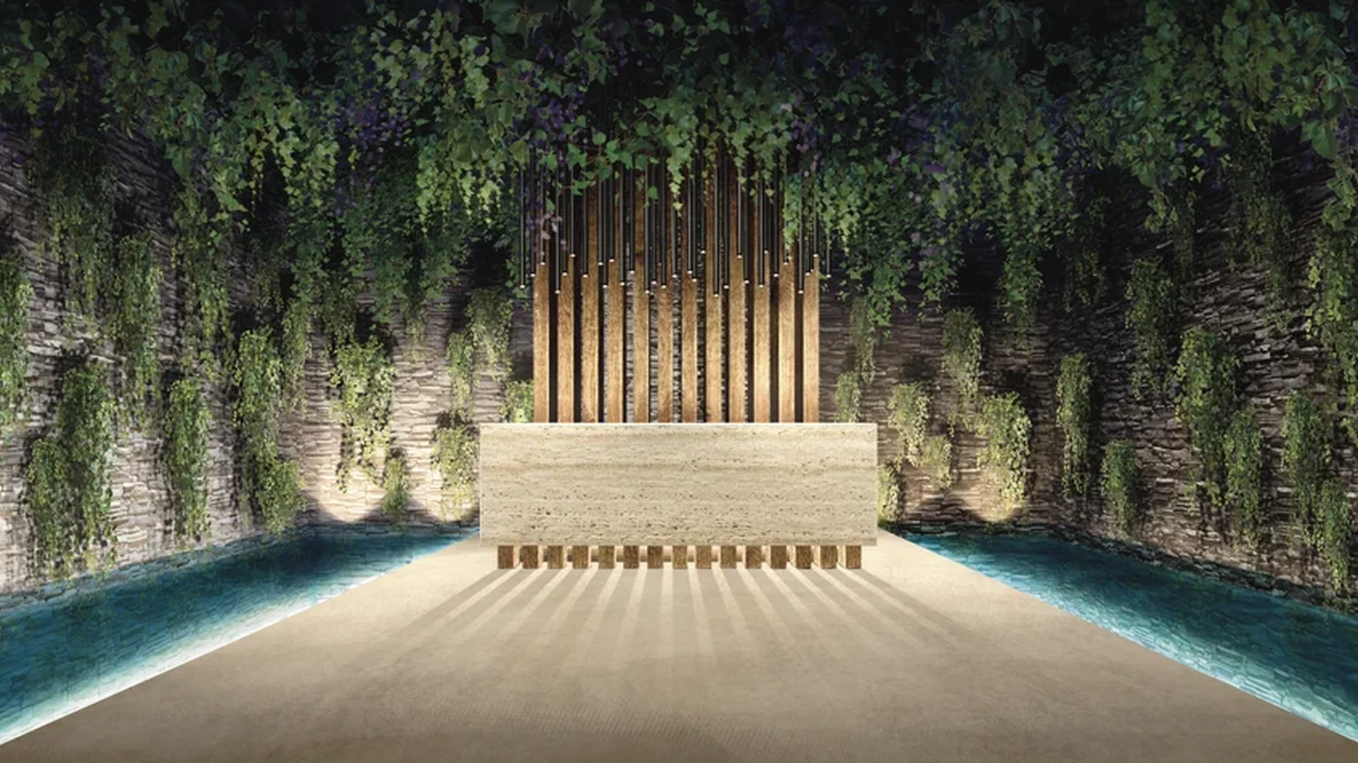 Image of a Spa Ambiance, featuring Wellness Center and Indoor Water Feature.