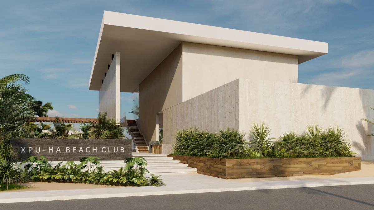 Image of a Beach Club, featuring Modern Architecture and Luxury Clubhouse.