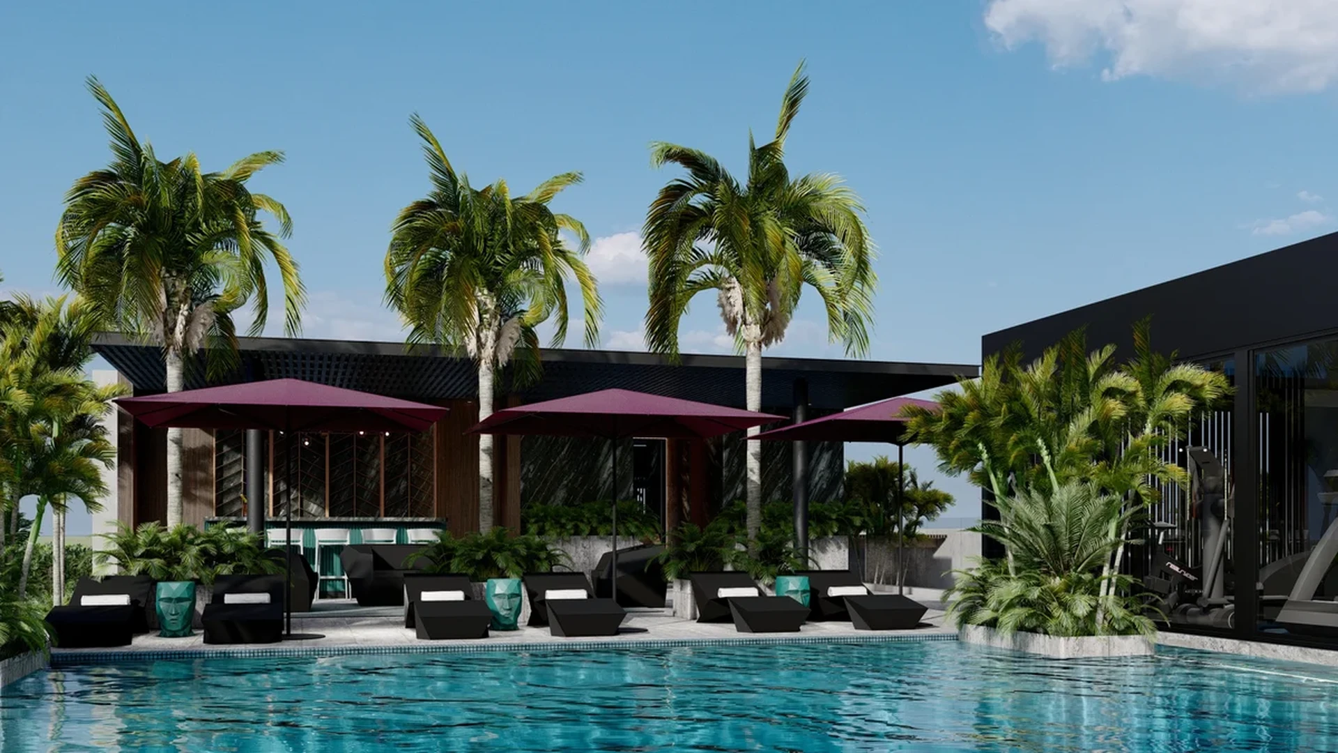 Image of a Resort-Style Pool, featuring Rooftop Terrace and Poolside Lounge.