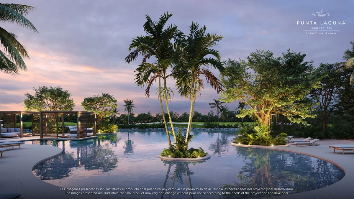 Image of a Resort-Style Pool, featuring Lagoon Pool and Poolside Cabanas.