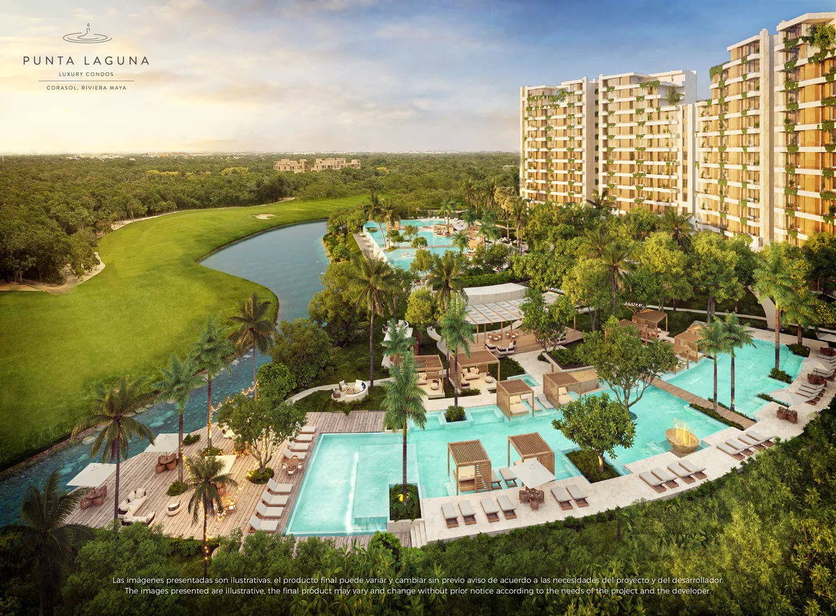 Image of a Luxury Condominiums, featuring Resort-Style Pools and Golf Course View.