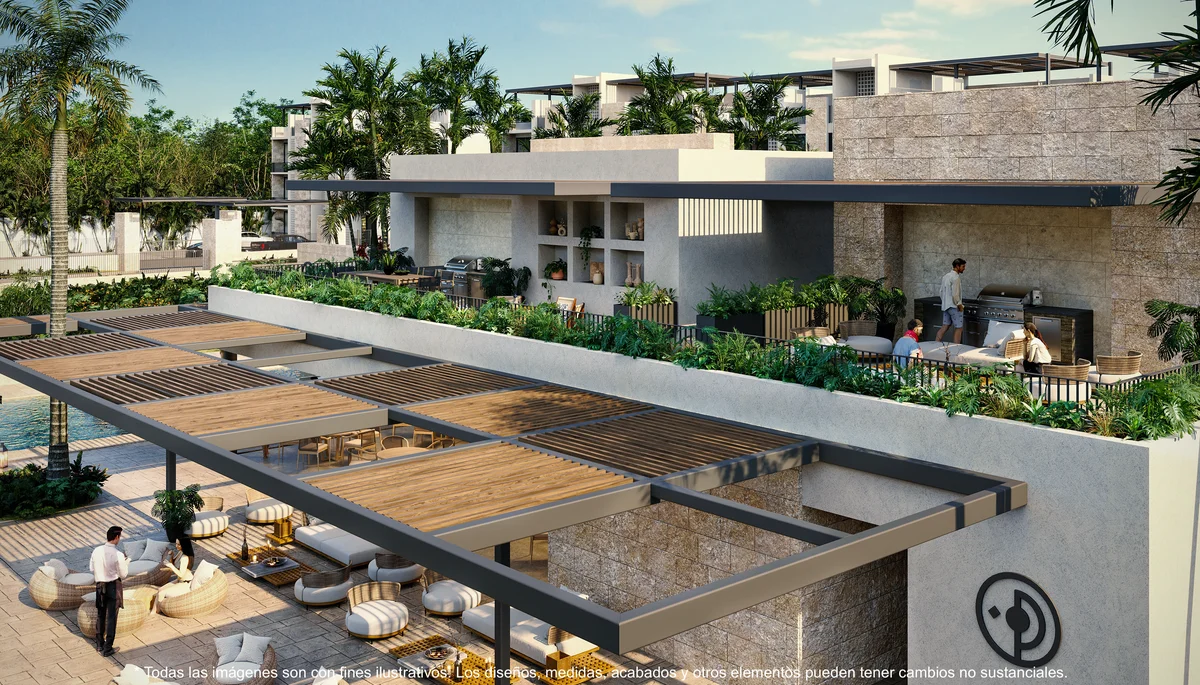 Image of a Resort-Style Pool Deck, featuring Rooftop Terrace and Outdoor Lounge.