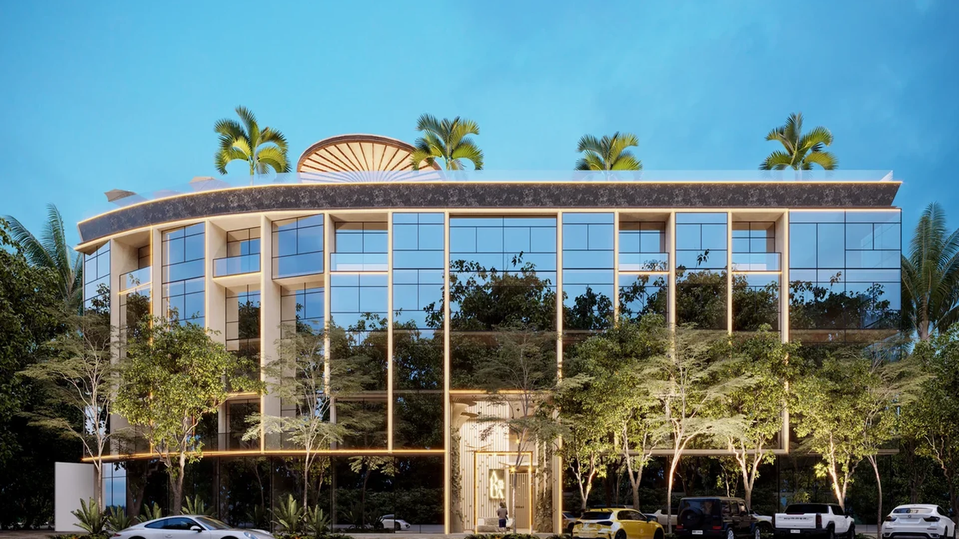 Image of a Modern Apartment Building, featuring Luxury Condominiums and Contemporary Architecture.