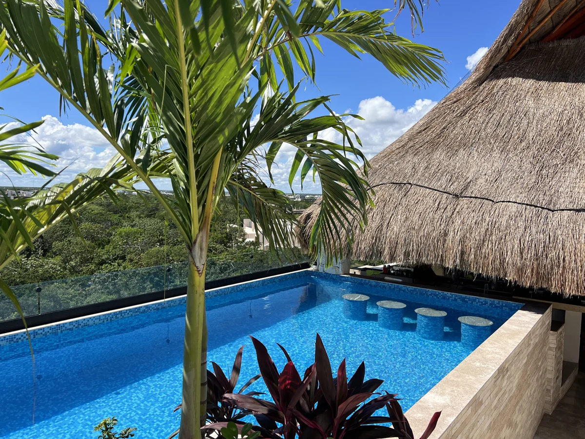 Image of a Rooftop Pool, featuring Private Terrace and Swim-Up Bar.