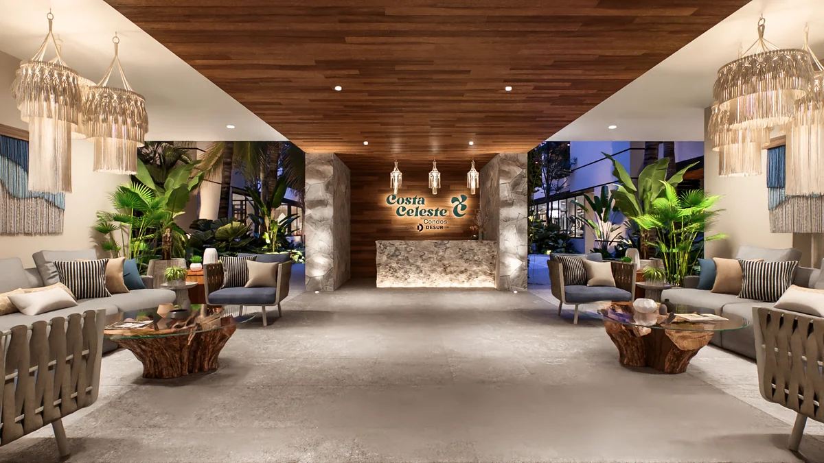 Image of a Lobby, featuring Reception Area and Lounge Seating.
