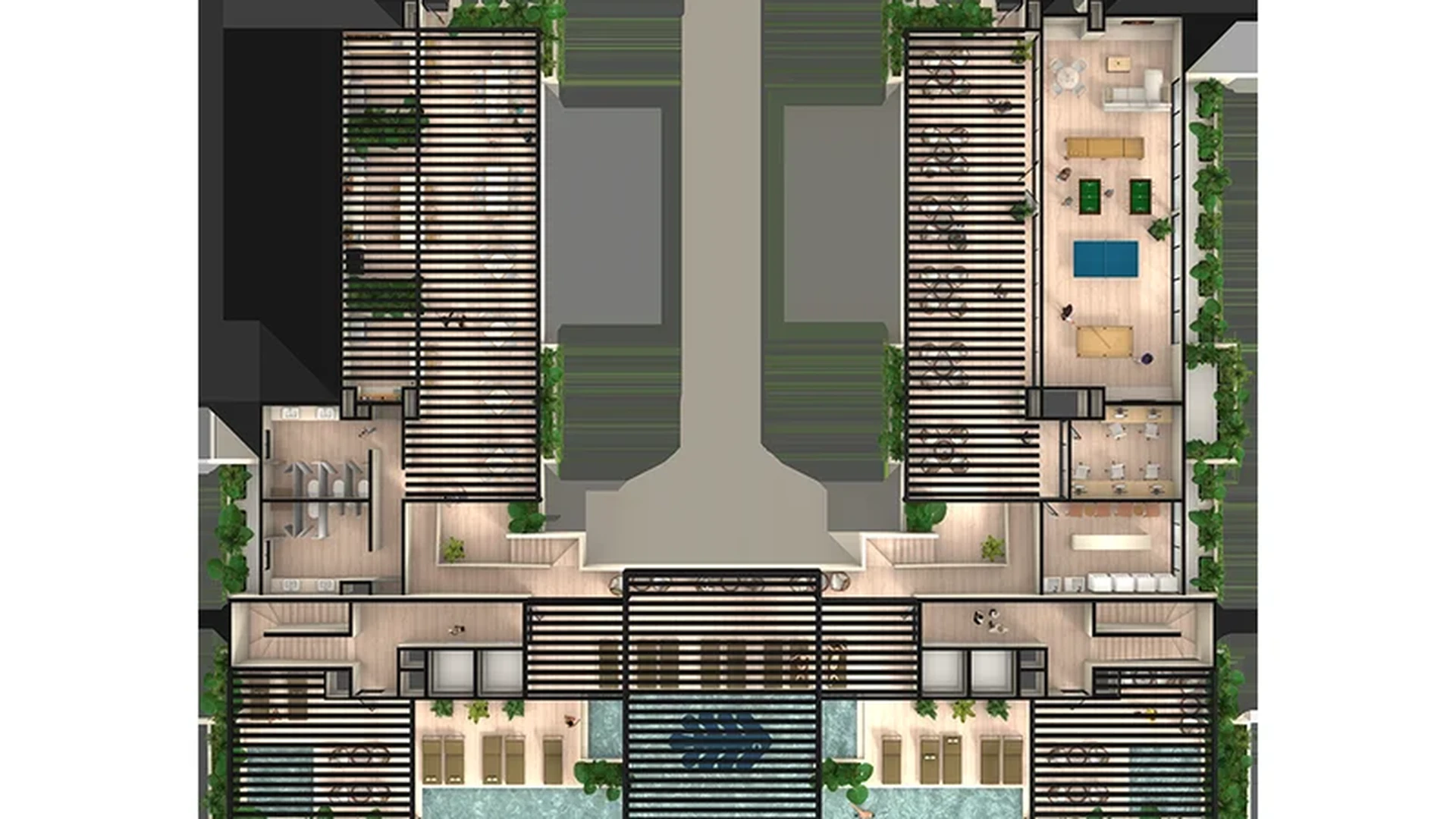 Image of a Amenity Floorplan, featuring Rooftop Terrace and Swimming Pool Deck.