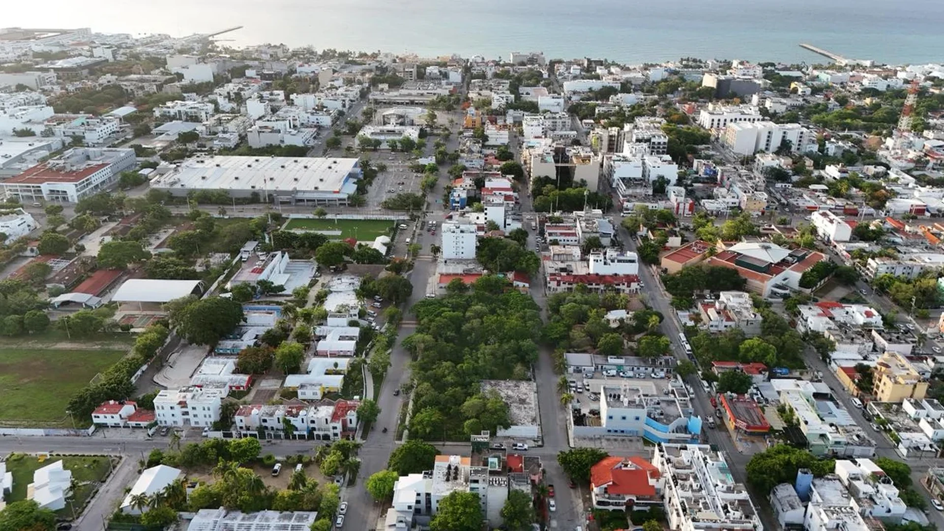 Image of a Aerial View, featuring Coastal City and Ocean View.