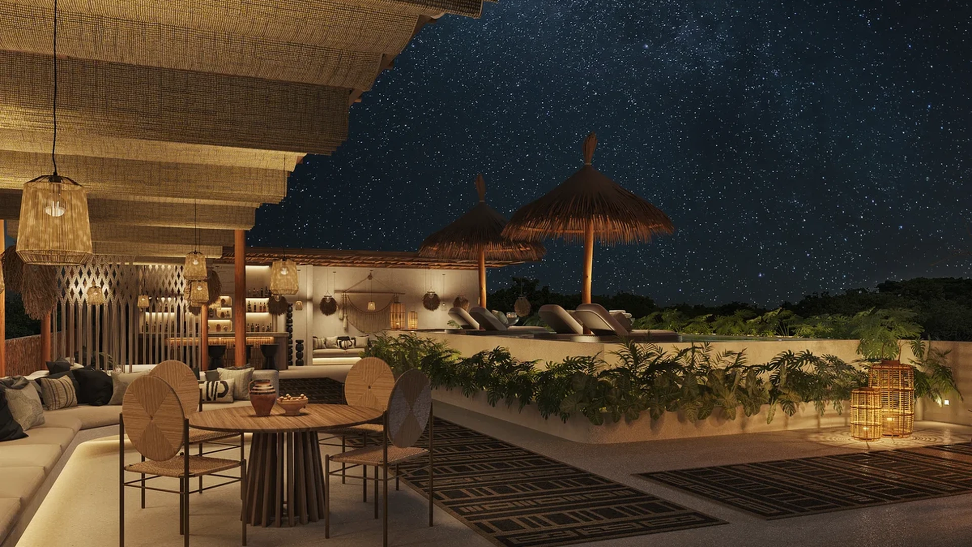 Image of a Rooftop Pool, featuring Covered Terrace and Outdoor Lounge.