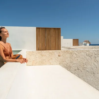 Image of a Private Plunge Pool, featuring Rooftop Terrace and Ocean View.