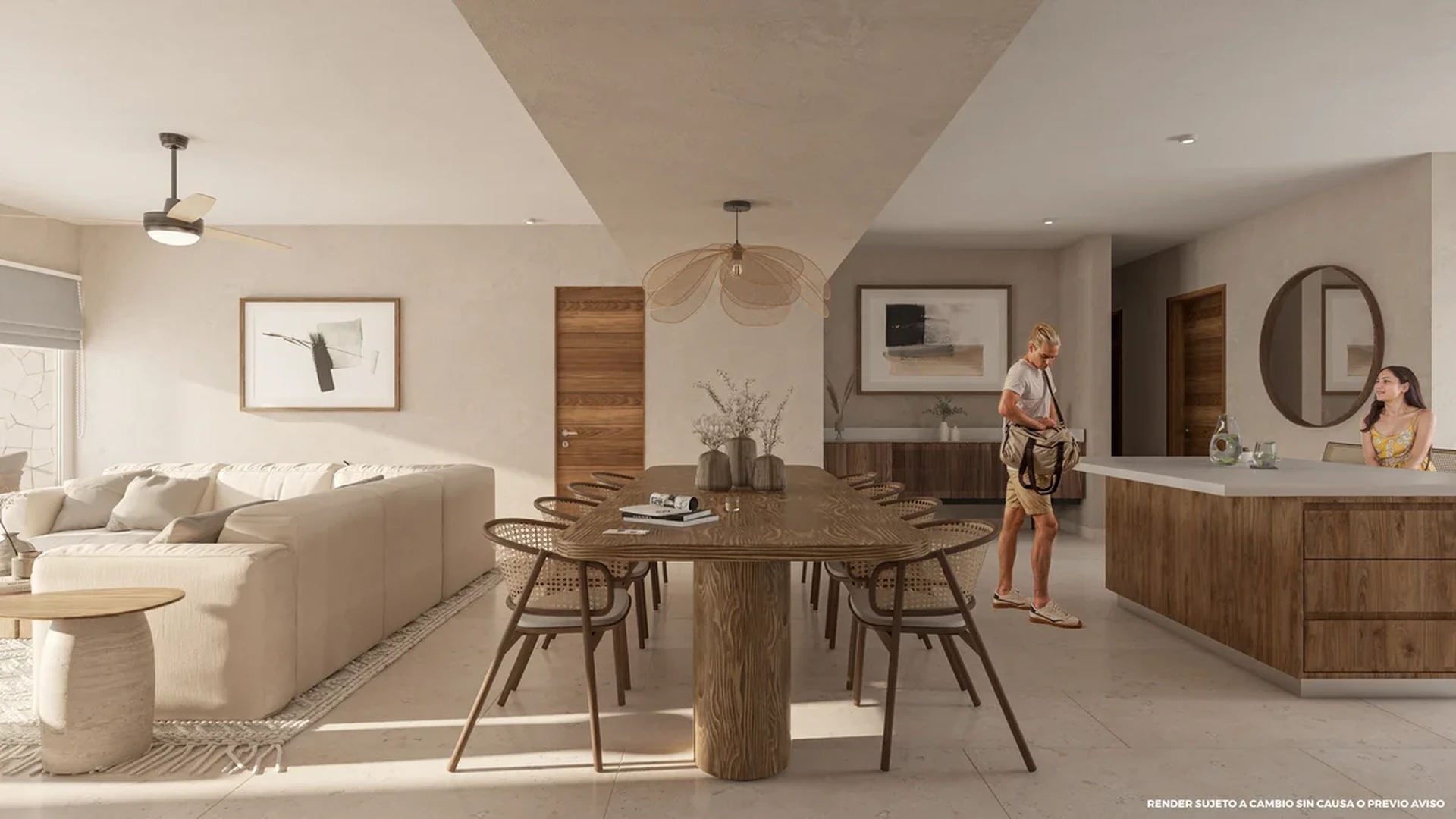 Image of a Open-Concept Living, featuring Dining Area and Kitchen Island.