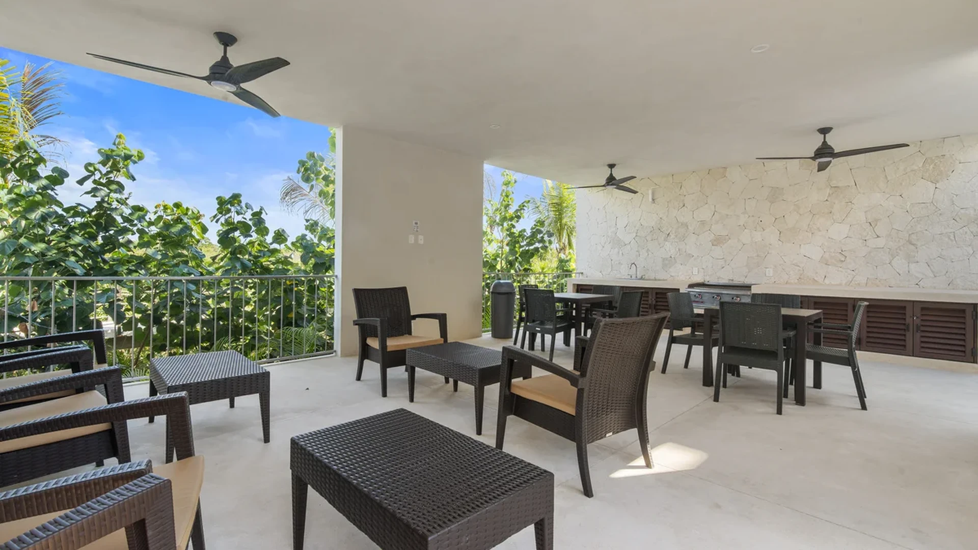 Image of a Covered Terrace, featuring Outdoor Lounge and BBQ Area.