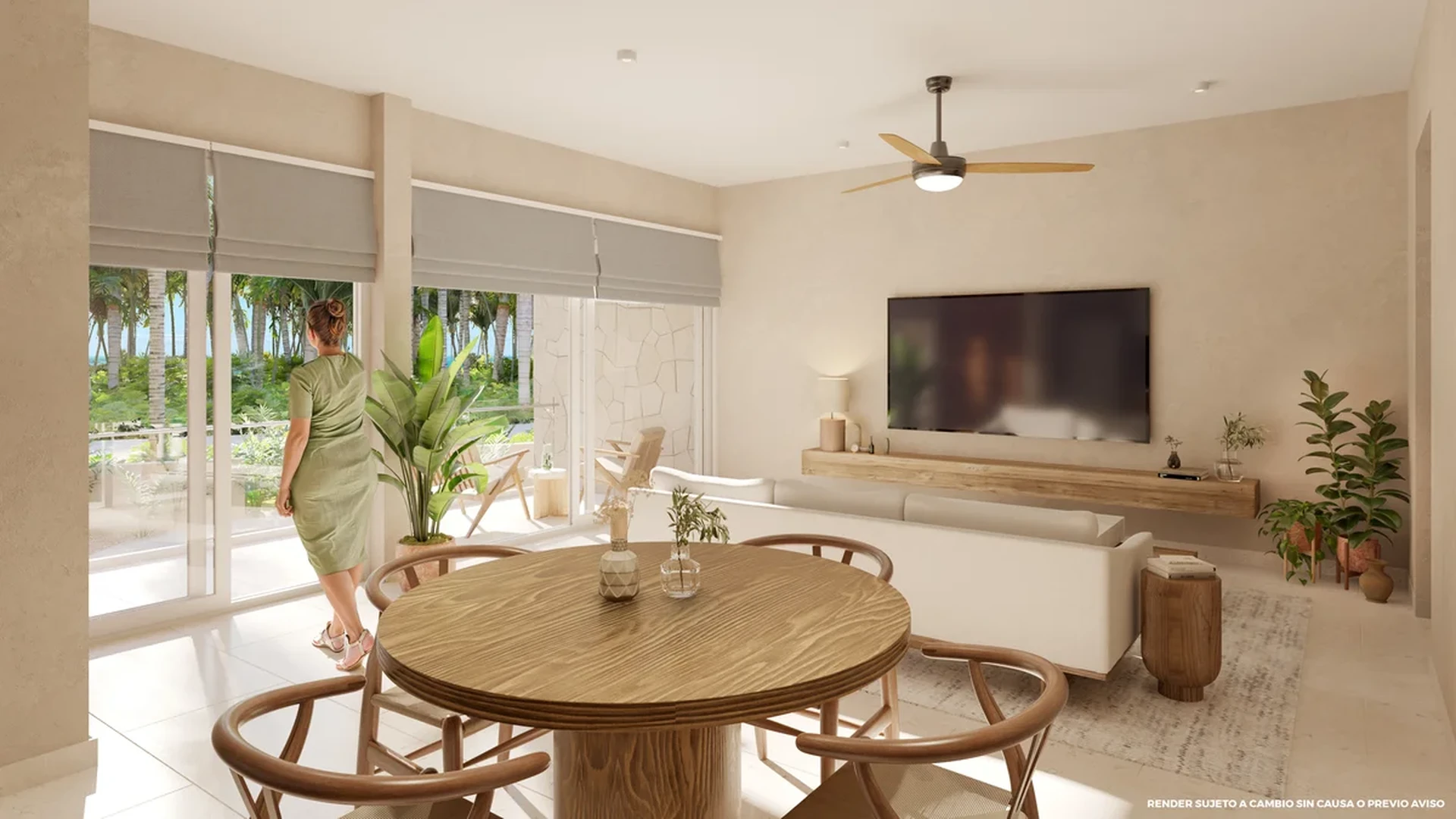 Image of a Open Concept Living, featuring Private Balcony and Tropical Views.