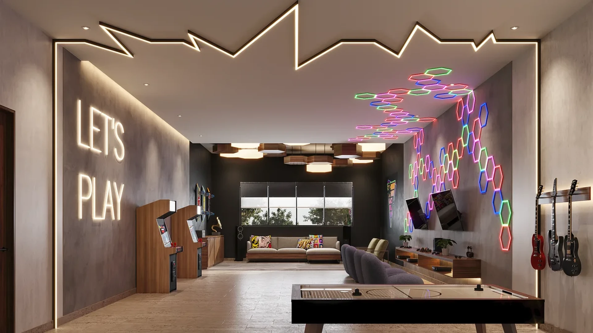 Image of a Game Room, featuring Entertainment Lounge and Recreation Room.