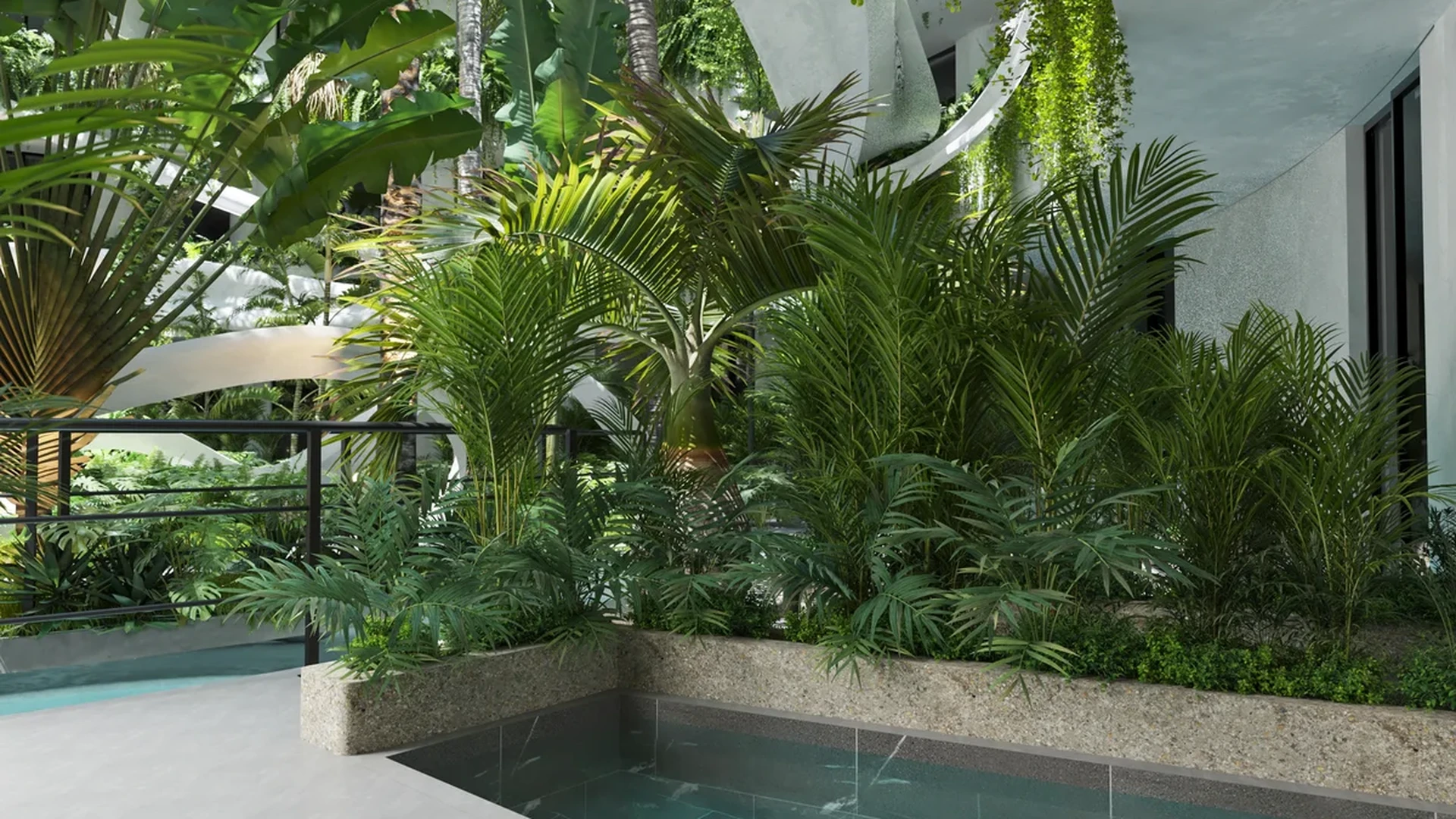 Image of a Plunge Pool, featuring Lush Garden and Tropical Oasis.