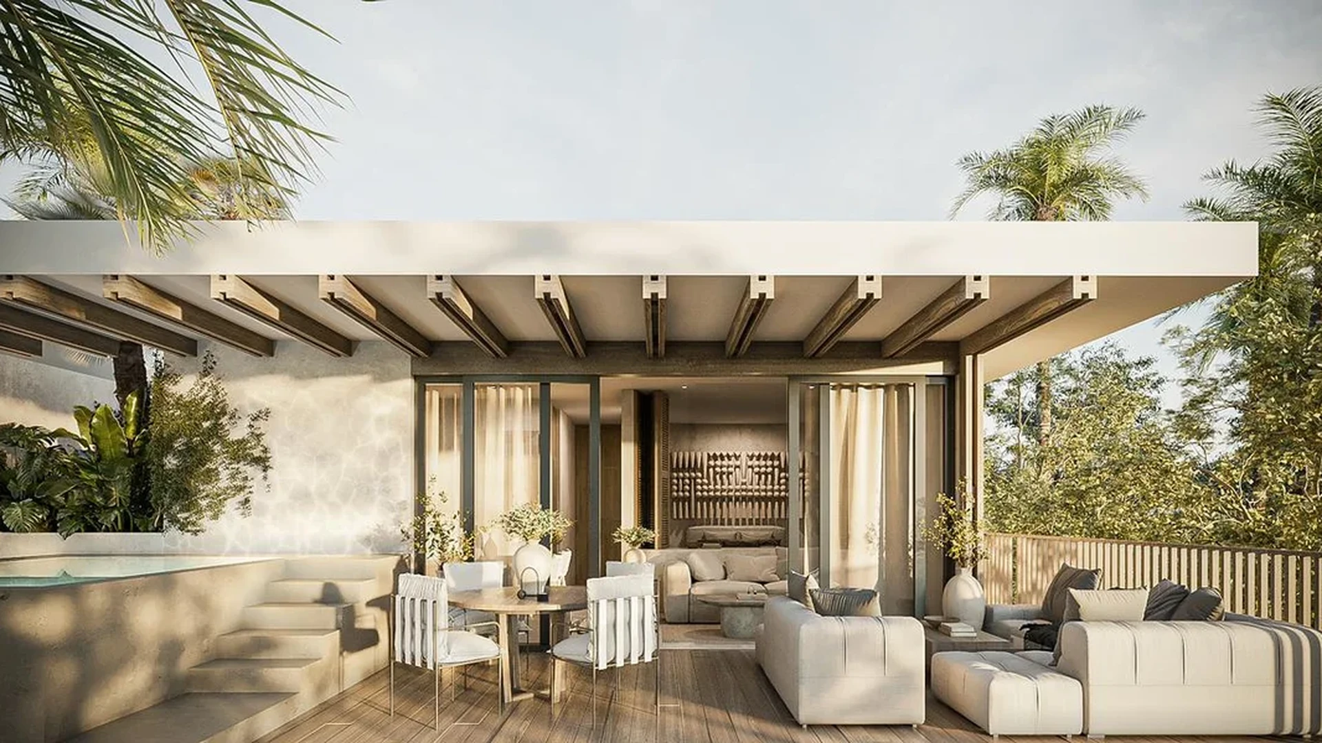 Image of a Private Terrace, featuring Plunge Pool and Indoor-Outdoor Living.