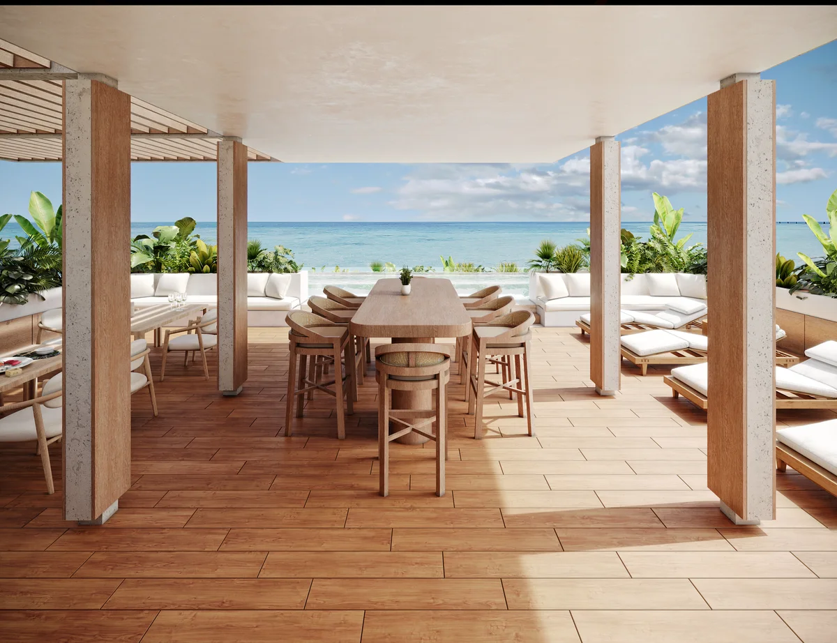 Image of a Oceanfront Terrace, featuring Rooftop Lounge and Covered Patio.