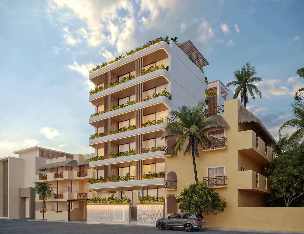Image of a Modern Architecture, featuring Luxury Condominiums and Private Balconies.