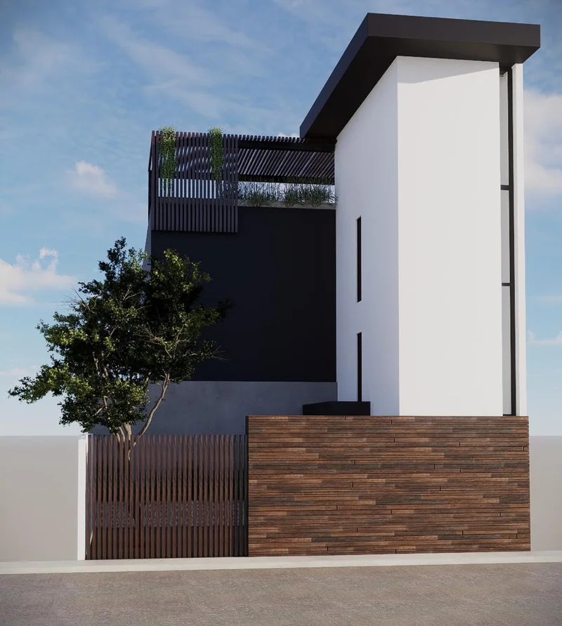 Image of a Modern Architecture, featuring Contemporary Home and Rooftop Terrace.