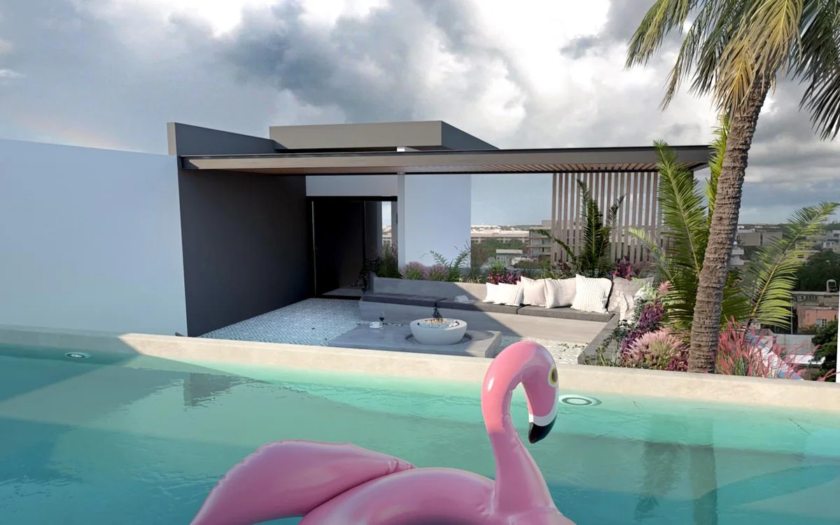 Image of a Rooftop Terrace, featuring Plunge Pool and Outdoor Lounge.