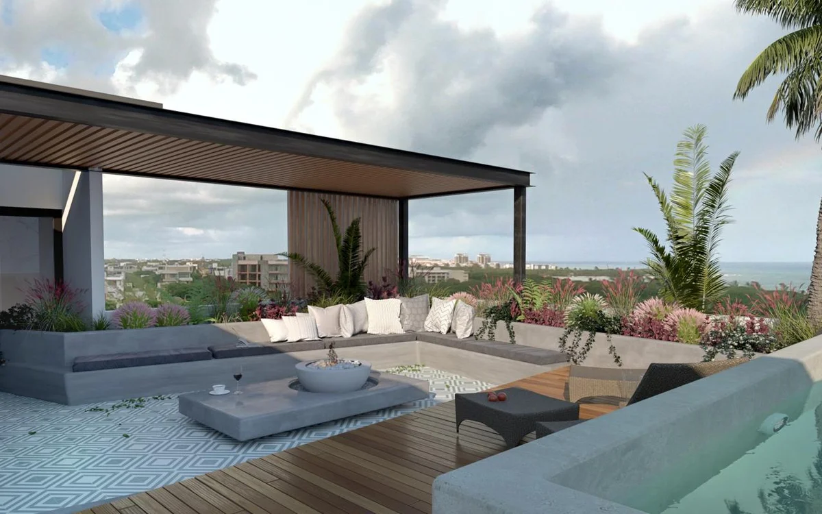 Image of a Rooftop Terrace, featuring Private Plunge Pool and Ocean View.
